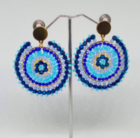 Kék harmónia – Bohém stílusú, gyöngyös fülbevaló 466