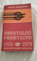 Magyar Államvasutak hivatalos menetrend (1978 május 28. - 1979 május 26.)