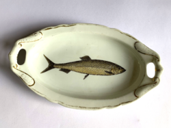 Antik Karlsbad porcelán halas tányér