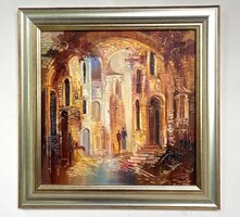 ÁR ALATT Fekete Zsolt Boltívek alatt 40x40 cm + keret