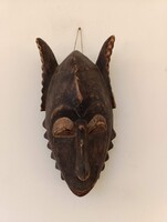 Antik patinás Afrika afrikai Baule népcsoport fa maszk Elefántcsontpart D5 3056