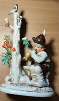 Zenélő Gräfenthal kisfiú sérült régi német porcelán Nincs minimálár!