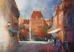 Pósa Ede - Kecskemét 34 x 48 cm pasztell, papír