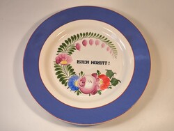 Hollóházi Isten Hozott ritka porcelán falitányèr