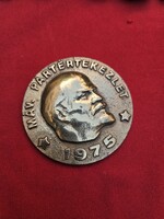 Magyar MÁV 1975 Lenin fém Plakett