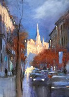 Pósa Ede - Pesten 48 x 34 cm pasztell, papír