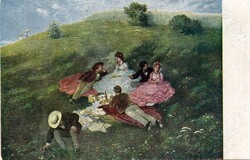 Képeslap: Nők. Szinyei-Merse Pál festmény.