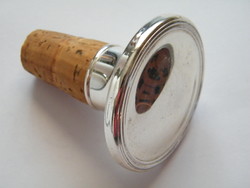 Cork stopper with silver-plated end, glass stopper