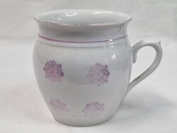 Régi virágmintás porcelán hasas bögre szép állapotban 9 cm. magas