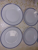 Zsolnay menzás kék csíkos , lapos porcelán tányér