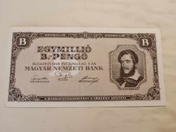 Egymillió B.- pengő, gyönyörű ropogós bankó 1946-ból, hajtatlan feszes
