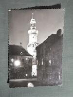 Képeslap,Sopron,Storno ház,tűztorony,utca látkép,részlet,1959-