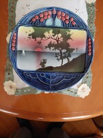 Körmöcbányai talpas tortatál és 6 tányér