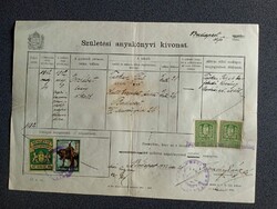 ZA630.61 Régi irat -Okmánybélyegek  Budapest   1932 Tuskán Pál - Kult Erzsébet