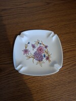 Hollóházi virág mintás porcelán hamutál. Hibátlan. Jelzett.