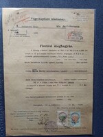 ZA630.62 Régi irat Végrehajtó kiadmány Budapest 1940- Mayer gépjocsivezető - vitéz Hárs szabómester