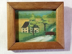 Miniatűr kép - keret 8,5x7,5 kép 6x5cm festmény