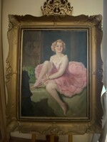 Geiger Richárd - Balerina - olajfestmény