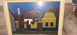 Ircsik József - Bozsoki házak festmény