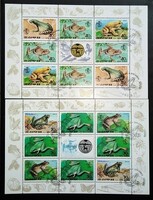 KPB201 / Észak- Korea  1992 Békák és varangyok blokkpár pecsételt