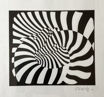 Victor Vasarely /Pécs 1906- Párizs 1997/Zebrák aláírt eredeti múzeumi másolat