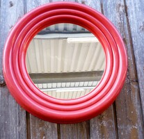 Retro-Vintage Piros Műanyag Design Fali Tükör