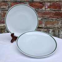Kahla zöld csíkos - peremű porcelán kistányér -  ovis tányér - gyerek tányér