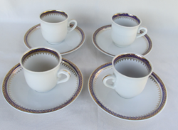 Zsolnay porcelán kávés mokkás csésze és alj a 4 db együtt