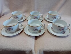 2503/24 Hollóházi porcelán 6 személyes teás szett