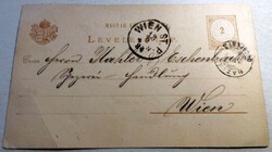 Barokk címer 1884 Budapest -Bécs.boriték 2 krajcár dombornyomott.