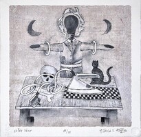 Ef Zámbó István - Sötét fény 30 x 30 cm computer print, merített papír