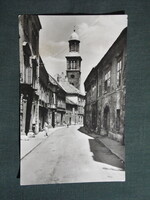 Képeslap,Sopron,Templom utca,Ev. templom látkép,részlet,1959-