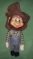 Vintage CSIPIKE mese játék gumi fejű drótvázas kalapos törpe plüss 20 cm figura a képek szerint