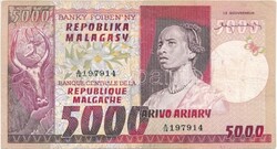 5000 frank francs 1000 ariary 1974-75 Madagaszkár Malagasy Malgas