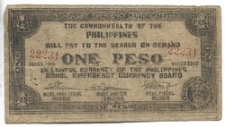 1 peso 1943 Fülöp szigetek Bohol katonai 3.