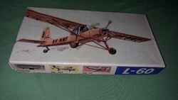 Régi NDK DDR NÉMET L-60 VEB PLASTICART makett repülő L-60 CSAK DOBOZ ÉS MATRICALAP a képek szerint