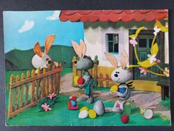 Régi Foky Ottó bábfigurás-mesefigurás képeslap Kellemes Húsvéti Ünnepeket!