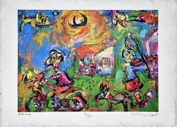 Tóth Ernő - Bohóc ünnep 26,5 x 36,5 cm computerprint, merített papír