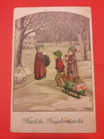 Gyűjtőknek régi képeslapok: "Herzliche Neujahrswünsche  " 1916