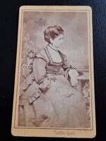 Korai CdV vizitkártya fotó 1860-as évek Tauffer, Kolozsvár