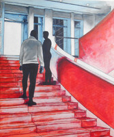 Bánrévi Róbert: A múzeumban - festmény