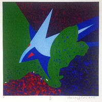 Aknay János - A nagy utazás 50  x 50 cm computer print, merített papír