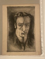 Udvary Pál (1900-1987) - Portré 1922, rézkarc, jelzett