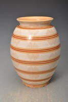 Hódmezővásárhelyi gyönyörű majolika váza , HMV Vékony S. jelzett