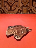 RÉGI ZOMÁNCOZOTT ÖNTÖTTVAS LÓFEJ HAMUTARTÓ (G3)