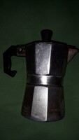 Retro fém melegíthető kávéfőző fedeles bakelitnyeles 2/4 SZEMÉLYES "KOTYOGÓ" 10cm képek szerint