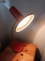 Régi retro nagy méretű Szarvasi gégecsöves fém asztali lámpa mid century