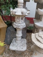 Japán kertépítő Kő lámpa 80cm  Feng Shui  kerti tó pagoda Fagyálló műkő szobor