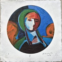 Aknay János - Őrangyal 30 x 30 cm computer print, merített papír