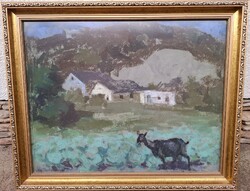 Deli Antal (1886-1960) Káposztásban,Képcsarnokos Festmény